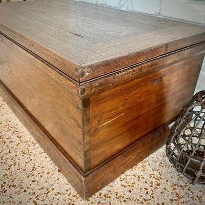 Antique wood trunk