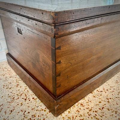 Antique wood trunk