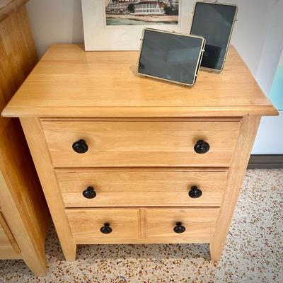 Light wood dresser and nightstand