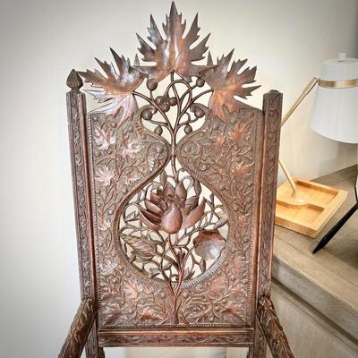 Antique carved wood chair