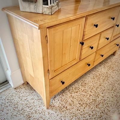 Light wood dresser and nightstand