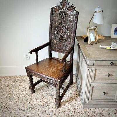 Antique carved wood chair
