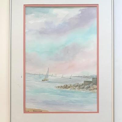 Ct. artist Myrtle Carlson Groton Long Point w/c  12 x 18 sight