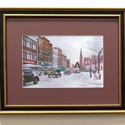 John Fitzsimmons print - downtown New Britain