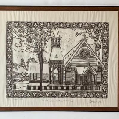 Ken Larson New Britain print “ The Old St. Marks, Downtown”