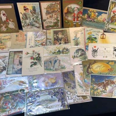 30+ Vintage Postcards * 1909 - 1925 * Holiday, Easter, Stork, New Year
