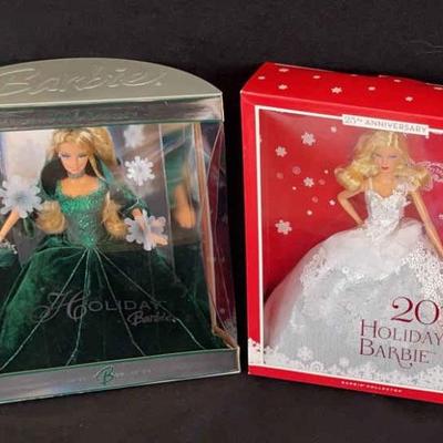 2013 Holiday Barbie & 2004 Holiday Barbie
