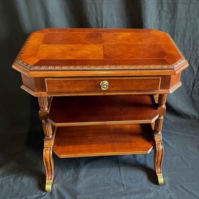 Pretty Wood 2 Shelf Side Table
