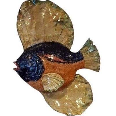 Gorgeous Large Pottery Fish signed by the artist
