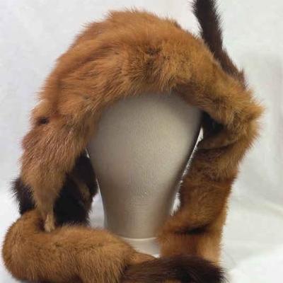 Vintage Mink Stole Light Reddish Brown
