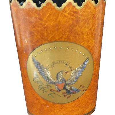 Awesome 17” Metal Garbage Can From Italy
