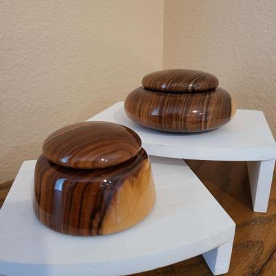 Turned Wood Lidded Bowls Made in Bolivia