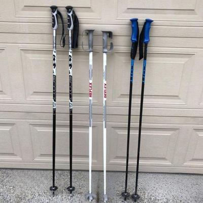 Three Sets Ski Poles - Easton & Scott