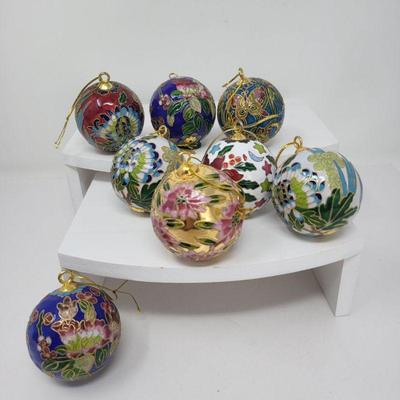 Striking Cloisonne 2" Vintage Ball Ornaments