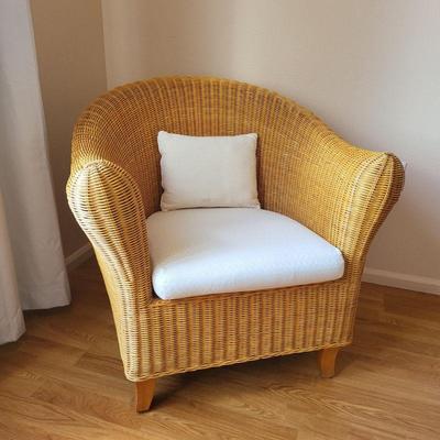 Barrel Back Rattan Armchair
