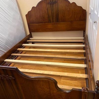 Vintage Refinished Antique Queen Bed Frame
