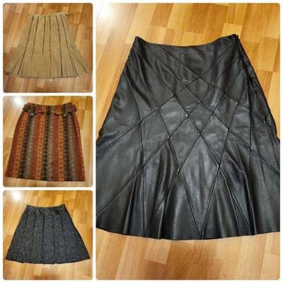 Vintage Suede, Leather & Wool Skirts by Worth, Carlisle