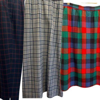 Two Pendleton Skirts and One Pant