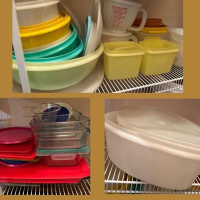 Vintage Tupperware & Glass Pyrex Bakers