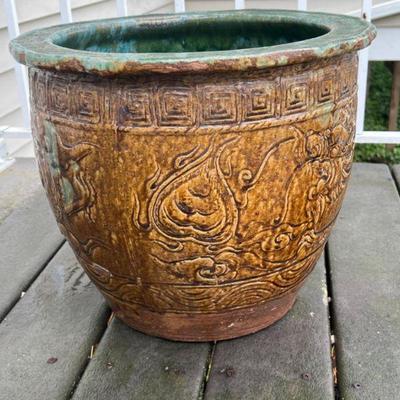 17" Tall Large Ceramic Pot