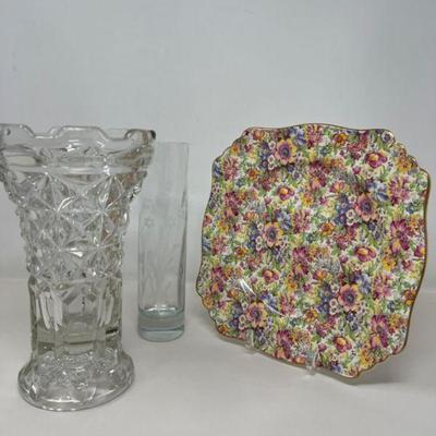 Antique Cut Crystal Vase & MORE