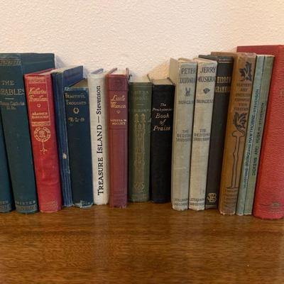 1800s-1900s Hardback Books - Stevenson, Dumas, Alcott, Warren- Plus