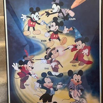 1986 Rare "1928 to Now" Mickey Disney Poster