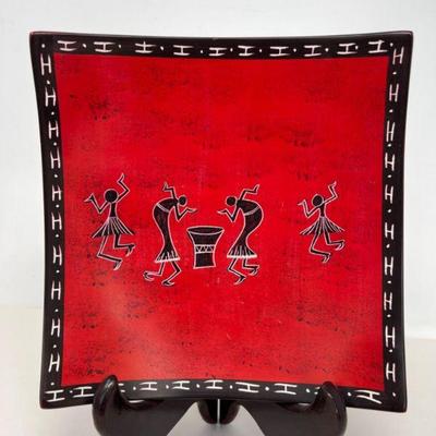 Carved Soapstone Curved Square Plate - Hand Made in Kenya