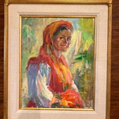 Nina Mikhailenko Artist Signed Woman Portrait