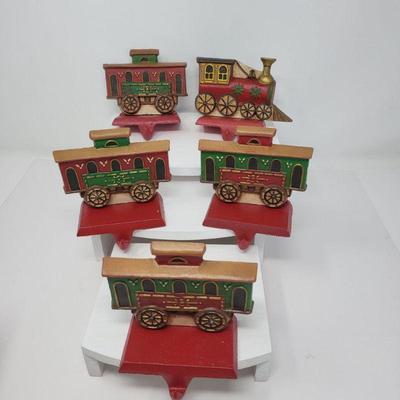 Cast Iron Train Cars Stocking Holders (5)