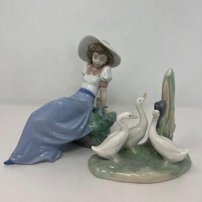 NAO by Lladro Lady and Geese Figures