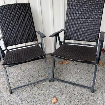 Folding Poly Rattan Patio Chairs - $200