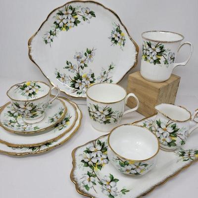 White Dogwood Royal Albert Beverage Hostess Set