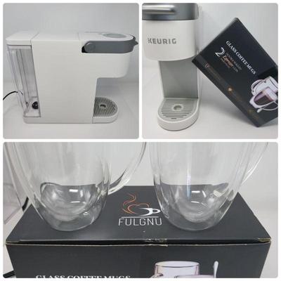 Keurig Slim Coffee Maker and Fulgnu Espresso Cups