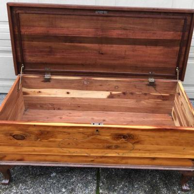 Solid Cedar Wood Storage Chest with Key - 45" x 20" x 19.5"