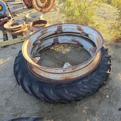 #4154 • (2) Tractor Wheels with (1) Tire
