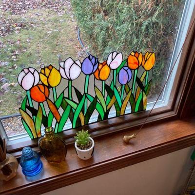 Stained glass tulips