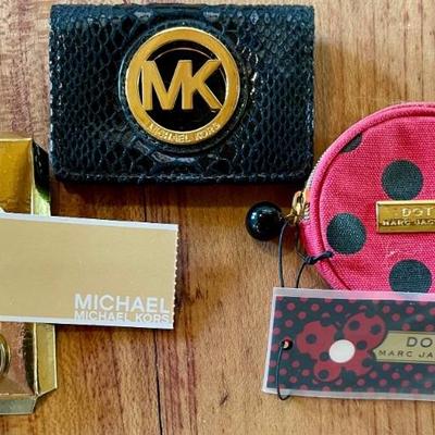Michael Kors Key Chain & Credit Card Wallet And A Marc Jacobs Coin Purse With Original Tag 