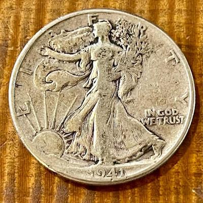 1941 Silver Walking Liberty Half Dollar Coin