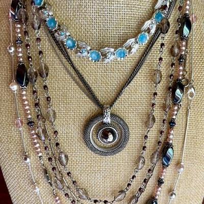 Vintage Statement Necklaces - Faux Pearl - Hematite - Metal Bead - Judy Lee - Chicos - Coldwater Creek 