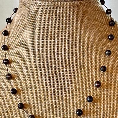 14K Gold & Grey Pearl 18 Inch Necklace - Total Weight 8.52 Grams 