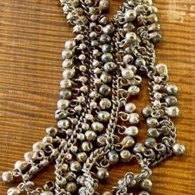 Vintage Bloomingdales 48 Inch India Silver Tone Belly Dancing Belt Or Necklace 