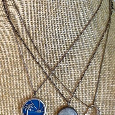(3)  Sterling Silver Pendant Necklaces 