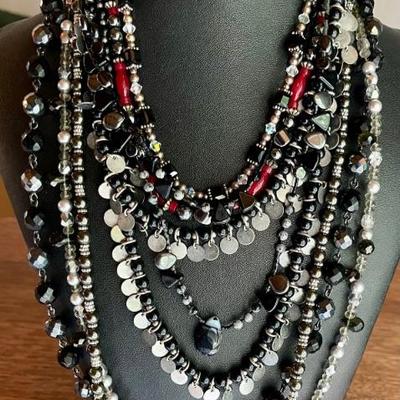 Collection Of Statement Necklaces - Beads - Hematite - Crystal - Chico's - Chaps  & More 