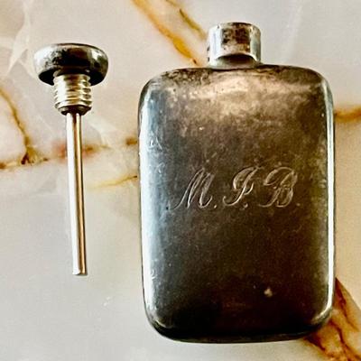 Antique Sterling Silver Perfume Bottle - Total Weight - 16.10 Grams