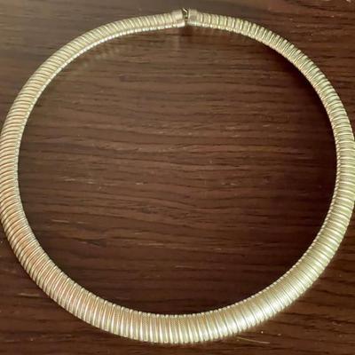 Vintage Omega Sterling Silver Choker Necklace - Total Weight 45.37 Grams 