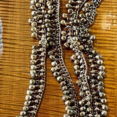 Vintage Bloomingdales 48 Inch India Silver Tone Belly Dancing Belt Or Necklace 