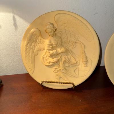 Faux alabaster carved plate