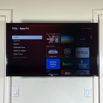 50” TCL FLATSCREEN TV | 50” TACL flat screen Roku TV - w. 25 x l. 43.5 in

