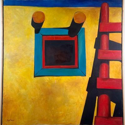 PHYLLIS RANDALL (American, 20th Century) OIL PAINTING | Untitled. Oil on canvas. Signed lower left. - w. 50.5 x l. 53.5 in

